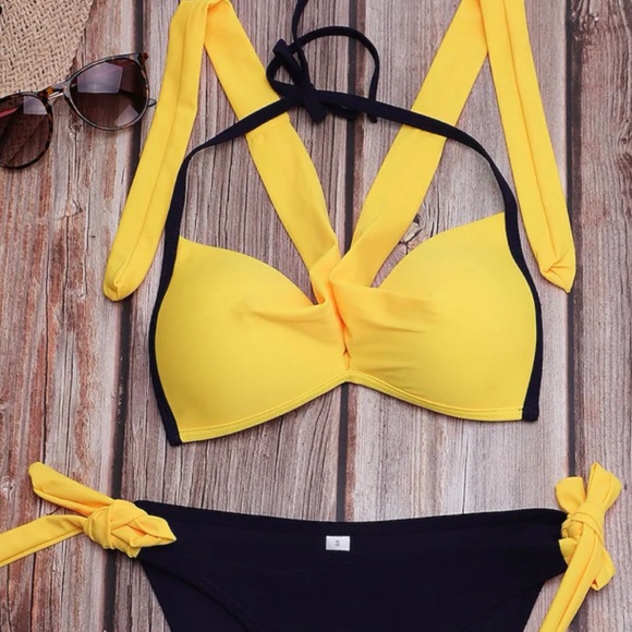 Other - Women's Bikini Tankini Swimsuit Push Up Bow Color Block